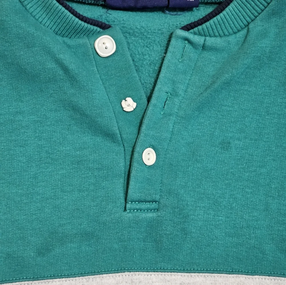 Vintage 80s Fremantle Action Wear Colorblock Henley Sweatshirt Medium Classic - Picture 4 of 7